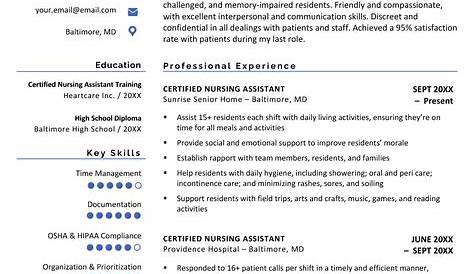 Resume Examples For Cna With No Experience Pin Di Sample