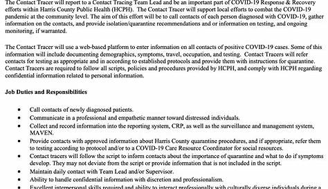 Contact Tracer Resume Samples | QwikResume