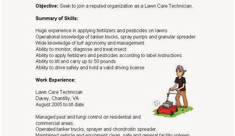 Resume Skills For Lawn Care Specialist Samples Qwik