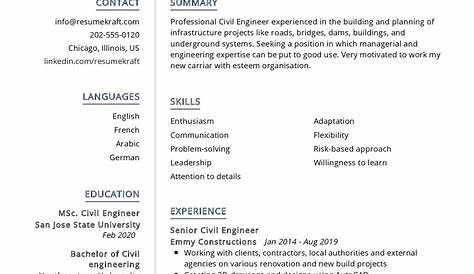 Resume Template For Civil Engineer Example Ing