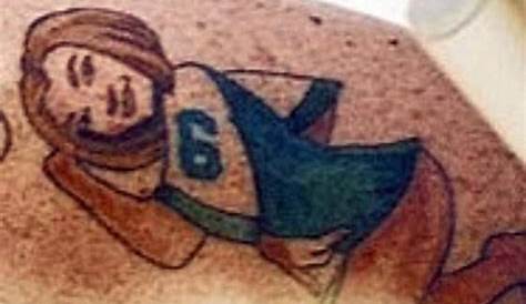 Rex Ryan's tattoo of his wife in a Mark Sanchez jersey
