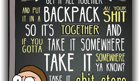 Rick & Morty Get Your Shit Together Quote Wall Art Instant Etsy