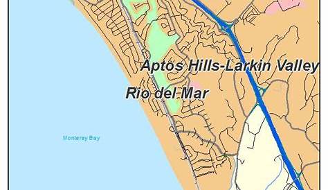 Aerial Photography Map of Rio del Mar, CA California