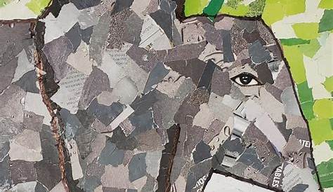 Ripped Construction Paper Art Torn Mosaic , , Painting