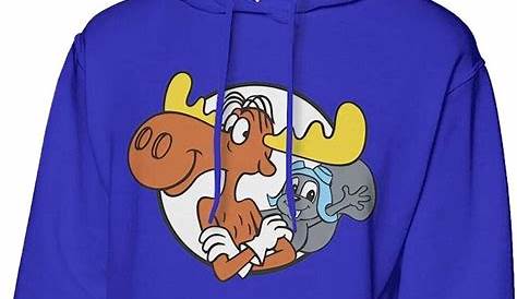 Rocky And Bullwinkle Pullover Hoodies Printed Sweatshirt Outwear Women
