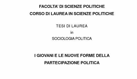 UNIVERSITÀ DEGLI STUDI DI ROMA TRE FACOLTÀ DI SCIENZE POLITICHE Corso