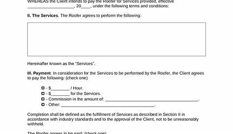 Roofing Contract Template Pdf