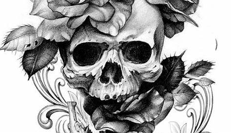 Skull with thorns and roses | Feminine skull tattoos, Skull tattoo