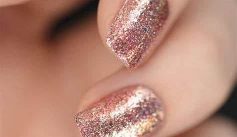 Rose Gold Glitter Nails & Rose Gold Shoes: Glittery Elegance