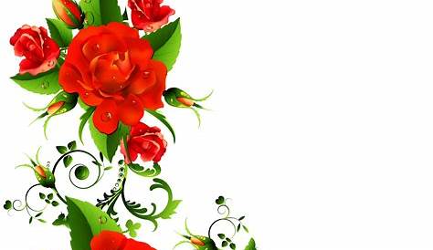 Download Red Roses Border Png - Red Roses Border Design Hd PNG Image