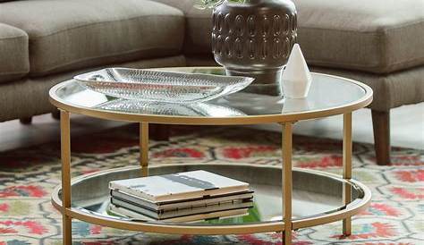 Round Glass Coffee Table Arrangment
