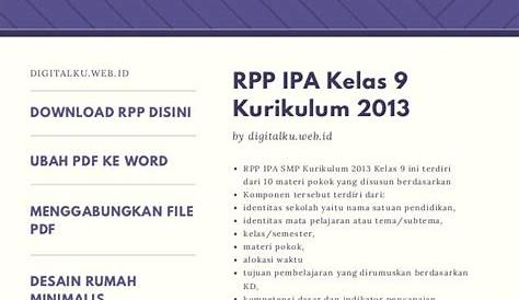Rpp Ipa Smp Kelas 8 Kurikulum 2013 Revisi 2018