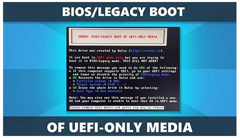 Boot no Rufus erro ERROR BIOS/LEGACY BOOT - YouTube