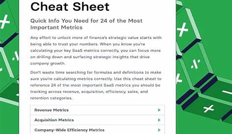 The Ultimate SaaS Metrics Cheat Sheet ChartMogul