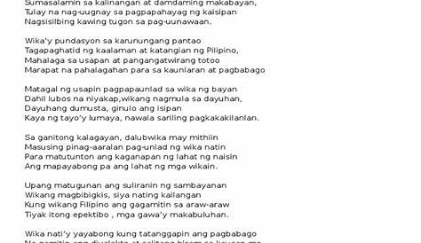 Wikang Filipino Sa Pambansang Kalayaan At Pagkakaisa Sabayang - Vrogue