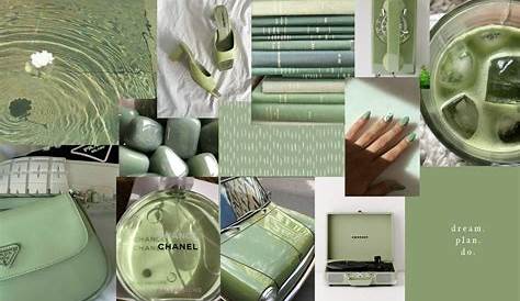 there are many different green items in this photo collage with the