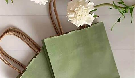 20pcs/lot Dark green kraft paper bag with handle Wedding Party Favor