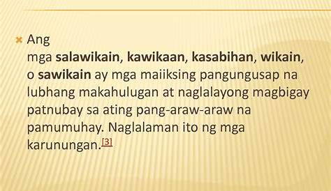 Mga Halimbawa Ng Salawikain At Kahulugan Brainly - Mobile Legends