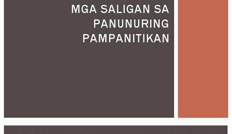 Mga Saligan sa Panunuring Pampanitikan (Maam Meds).docx - Mga Saligam