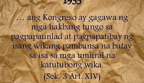 Koronolohikal na kasaysayan ng wikang pambansa