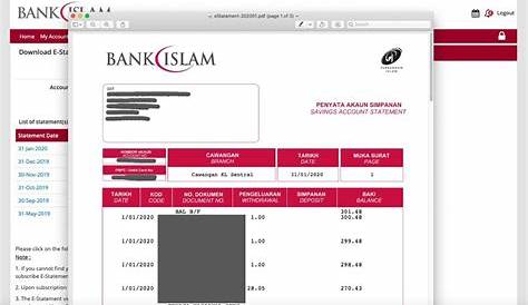 Contoh Salinan Akaun Bank Islam at Cermati