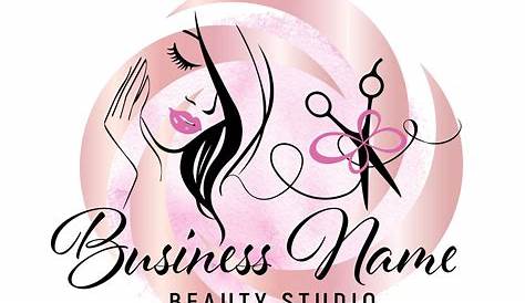 Hair Salon Logo with Frame, Custom Scissors Logo, Business