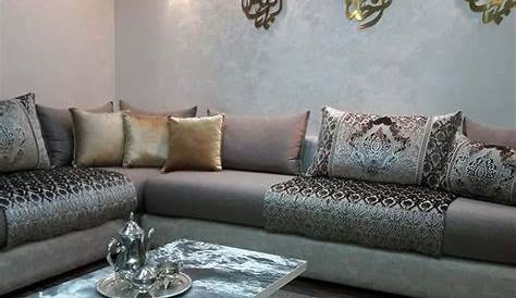 Salon Marocain Gris Et Blanc Moderne Grands Accoudoirs Luxury Living