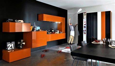 Salon Orange Et Noir Couleur Peinture Conseils 90 Photos Pour Vous