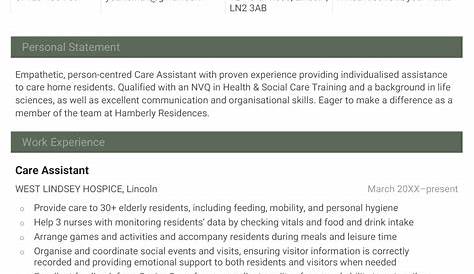 Care Assistant CV Example and Writing Guide