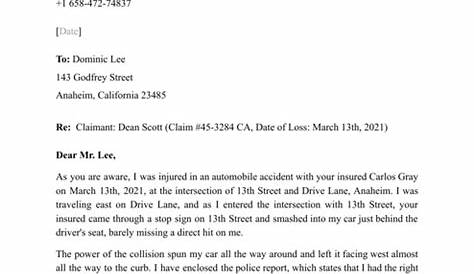 Sample Demand Letter For Car Accident