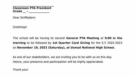 Narrative-pta-meeting Memorandum OF Agreement - DEPARTMENT OF EDUCATION