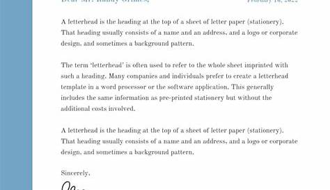 Sample Letterhead With Multiple Addresses - for