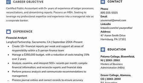 Accountant CV example: free accounts-themed template in Microsoft Word
