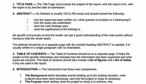 sample report writing format template - Free Report Templates