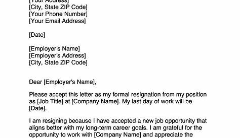 New Job Resignation Letter Template 9+ Free Word, PDF Format Download