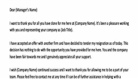Sample Thank You Letter Before Resignation Templates 16+ Free Word Pdf Format Download