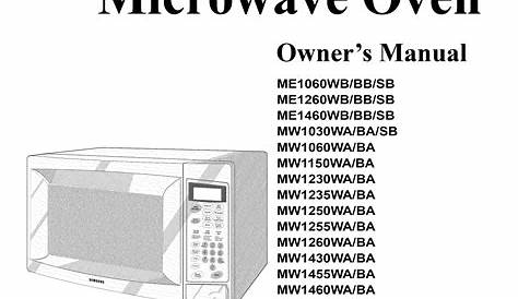 Samsung Microwave Owners Manual