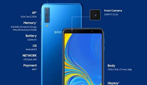 Samsung New Phone 2018 3 Camera Galaxy A7 A750F DS 4G LTE Mobile 6.0