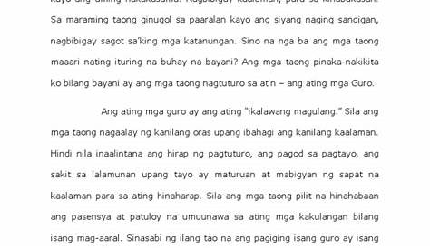 Sanaysay Tungkol Sa Ang Aking Guro Guro Sa Filipino Sanaysay Uri 77824