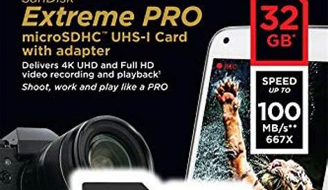 Sandisk Extreme Pro 32gb Micro Sd Card SanDisk 32 GB PRO SD SDHC 100MB/s UHSI U3