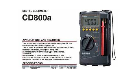 Sanwa Digital Multimeter Cd800a Manual Pdf SANWA CD800A
