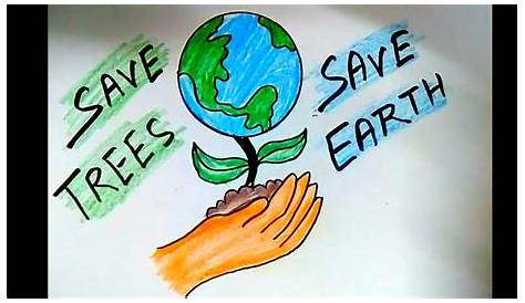 Save Earth Poster tutorial for kids || Save earth, save environment