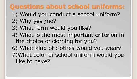 School uniform (making question) worksheet