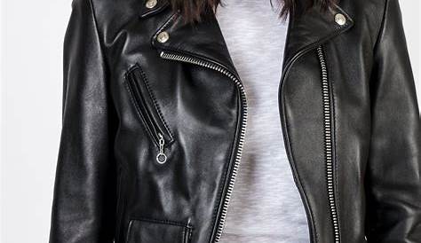 Schott NYC Cropped Perfecto Lambskin Leather Jacket - Black | Garmentory