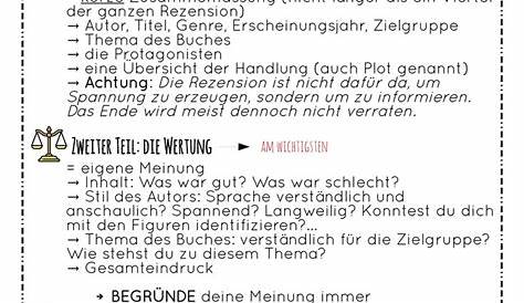 Arbeitsblatt: Buchkritik / Rezension / Buchbesprechung - Deutsch