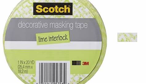 3M Scotch - Decorative Masking Tape - 1" x 20 yards - Lime Interlock
