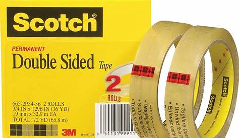 Scotch Double-Sided Removable Tape, Clear, 1/2 in. x 300 in., 1 Disp
