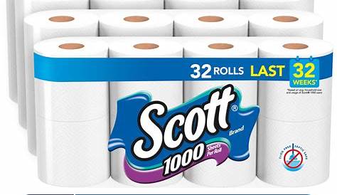 Home 30 Rolls 30,000 Sheets 2 PACK Scott 1000 Toilet Paper Paper Products