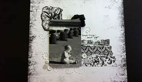 I loved using all the black & white patterned papers on this layout. I