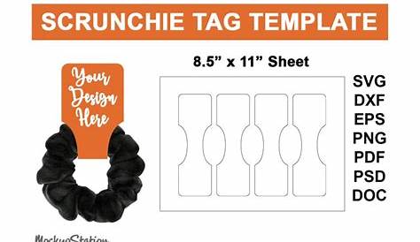 Scrunchie Tag Template Editable Word Template and PNG file Etsy
